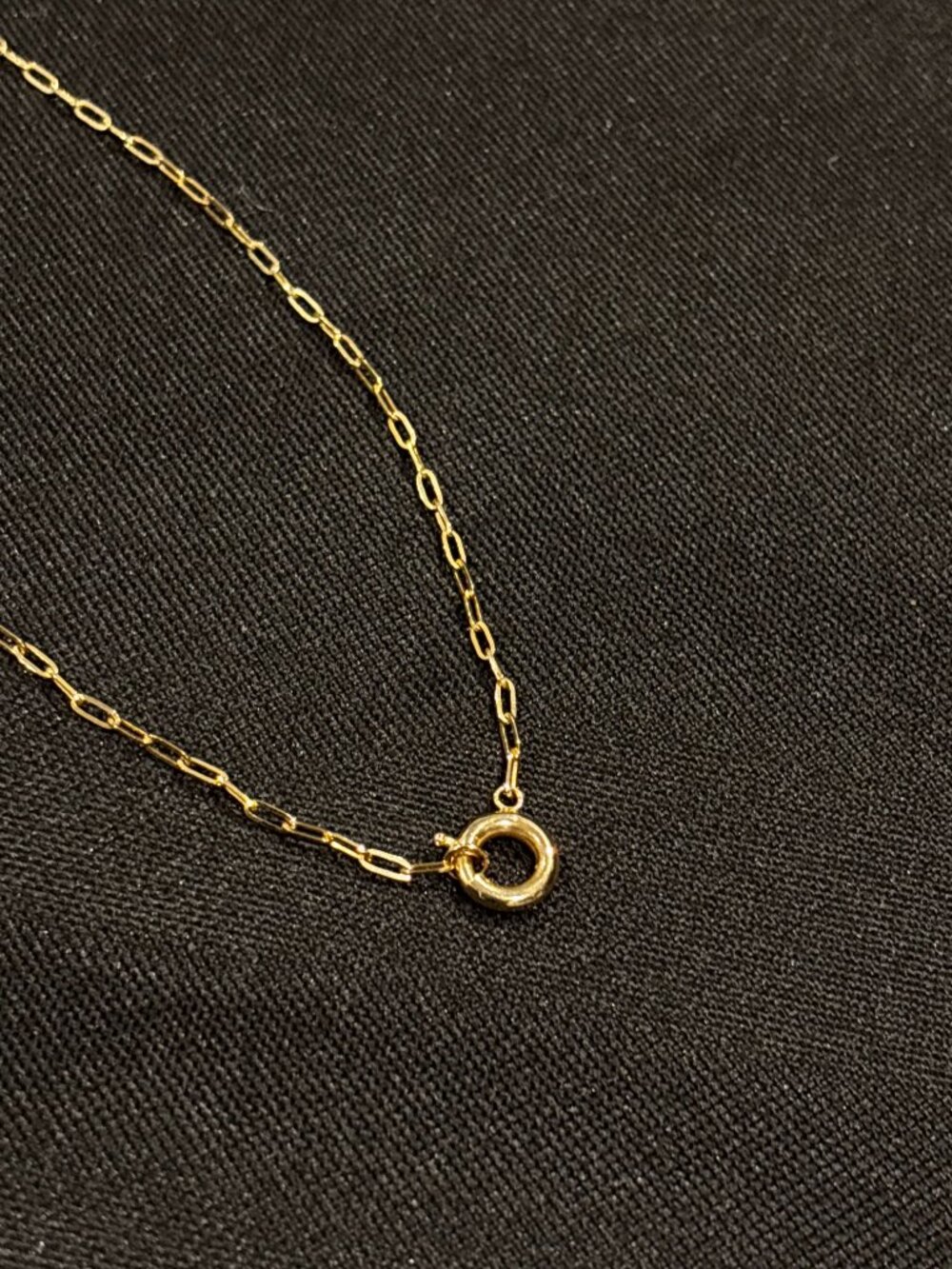 14K Solid Yellow Gold Paperclip Chain Necklace with Bolt Spring Ring Clasp 16.5" - Picture 12 of 12
